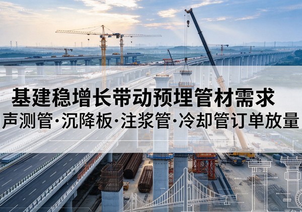 阳城基建稳增长带动预埋监测管材需求，声测管、沉降板、注浆管订单持续放量